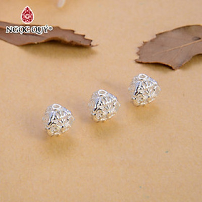 Charm chặn hạt 3 mặt họa tiết hoa văn - Ngọc Quý Gemstones