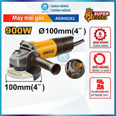 Máy mài góc INGCO AG750282 công suất 750W, AG900282 công suất 900W cốt mài M10, kèm 1 tay cầm phụ, tay cầm chắc chắn, chống trơn trượt