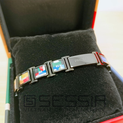 Vòng Đeo Tay Titanium Beauty Art (Màu Đen - Black) - PROJECT V - Tinh Tế và Sang Trọng - Hàng Chính Hãng