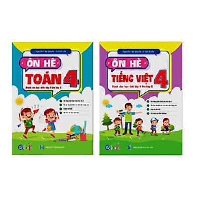 Sách - Combo Ôn Hè Lớp 4 (Toán + Tiếng Việt) - Dành cho học sinh lớp 4 lên lớp 5