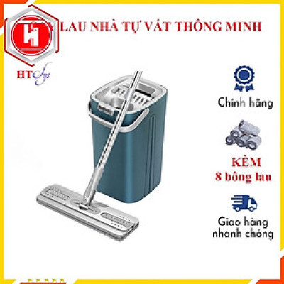 Cây lau nhà tự vắt, Chổi lau nhà thông minh, cây lau kèm 8 bông lau thay thế, Cây lau nhà MOP - Hàng nhập khẩu