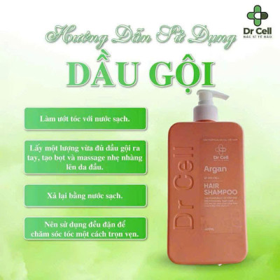 Dầu Gội Đầu Argan Dr Cell 400ml làm sạch da đầu nuôi dưỡng tóc phục hồi tóc hư tổn - Hàng Chính Hãng