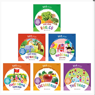 Sách - 365 Ngày Phát Triển Trí Tuệ: Cuộc sống quanh em ( Bộ 6 Cuốn ). Tặng bút/ sổ tay