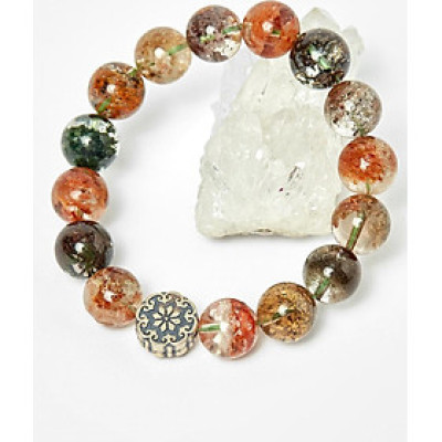 Vòng thạch anh ưu linh phối charm hoa văn bạc 10mm - Ngọc Quý Gemstones