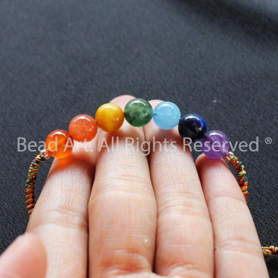 Vòng Tay Thắt Dây Ngũ Sắc 7 Luân Xa - 7 Loại Đá (Phù Hợp Tất Cả Cung Mệnh), Vòng Tay Phong Thuỷ S38 - Bead Art