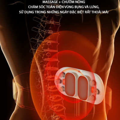 Đai Chườm Nóng, Máy Massage Giảm Đau Bụng Kinh BUMAS BU01 - Hỗ Trợ Chống Lão Hoá Da Sau Sinh - Hàng Chính Hãng