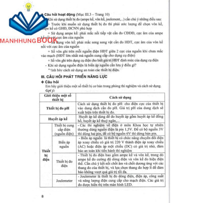Sách-Hướng Dẫn Trả Lời Câu Hỏi Khoa Học Tự Nhiên 8 (Dùng Kèm SGK Kết Nối Tri Thức Với Cuộc Sống)