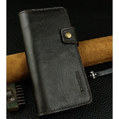 Bao da đựng cho điện thoại XS Max dạng ví da bò thật