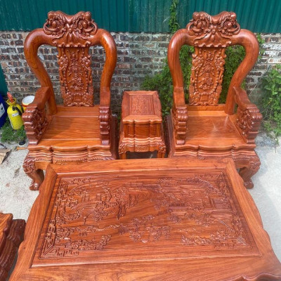 Bộ bàn ghế minh quốc voi chiến tay 12 gỗ hương đá 6 món ( Chú Tường - Thái Nguyên )
