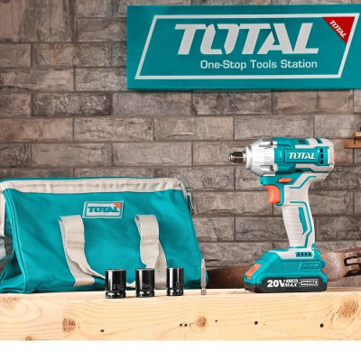 MÁY BẮN BU LÔNG PIN 20V (2 pin 2.0Ah + sạc)TOTAL TIWLI20208 - HÀNG CHÍNH HÃNG