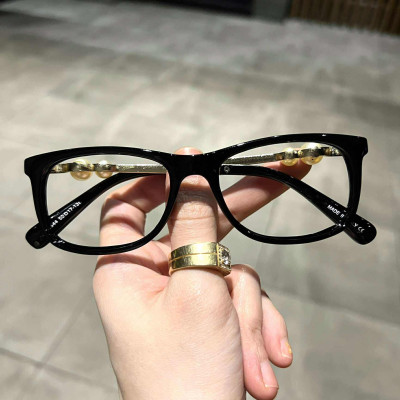 Kính mắt thời trang dáng chữ nhật nhỏ gọng đính ngọc cao cấp cho nữ