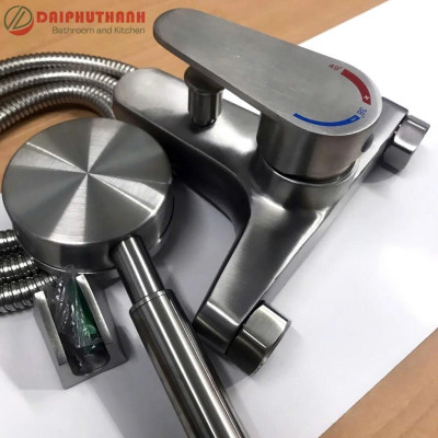 Bộ Vòi Sen Tắm Nóng Lạnh KZ-SV02TD Inox SUS304 - Đủ bộ gồm củ sen, tay sen, dây và gác sen,..