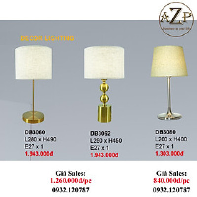 AZP - ĐÈN ĐỨNG / ĐÈN TRANG TRÍ / ĐÈN PHÒNG KHÁCH AZP-DB3060 / DB3062 / DB3080 phong cách đương đại, hàng nhập khẩu AZP