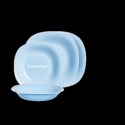 Set 04 đĩa thủy tinh đựng thực phẩm Carine Luminarc Light Blue (P4250*2 + P4126*2), dùng vi sóng