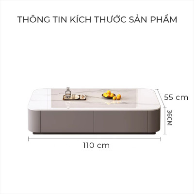Bàn trà sofa bọc da cao cấp thương hiệu IGA - GM167