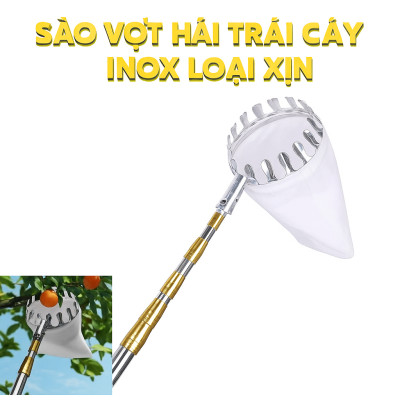 Bộ Sào Vợt Inox Hái Trái Cây Trên Cao – Rút Dài Tới 6M, Kèm 4 Phụ Kiện Tiện Lợi Hàng Xịn Loại 1