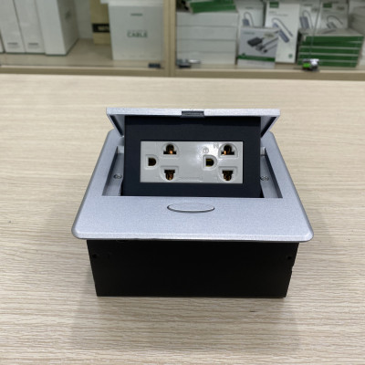 Hộp ổ cắm điện âm bàn Sinoamigo STS-201JXB màu bạc, thiết kế đa năng, nhỏ gọn - Hàng nhập khẩu chính hãng