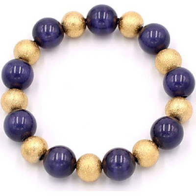 Chuỗi đeo tay phong thủy - đá mắt mèo tím 12 ly VMEIHVM1 - hợp mệnh Thổ, mệnh Hỏa