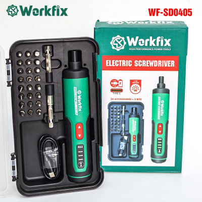 [Tặng 26 Phụ Kiện] Máy Vặn Vít Cầm Tay 4V Workfix - WF-SD0405 - Lực Siết 5N - Bảo hành Chính Hãg 6 Tháng