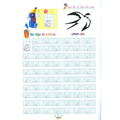 Sách - Chuẩn Bị Cho Bé Vào Lớp 1 - Quyển 2 - Tập Tô Chữ Cái - Huy Hoàng Bookstore