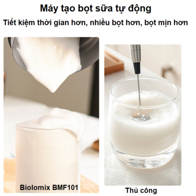 Máy tạo bọt sữa, cà phê, ca cao New Digital 5 trong 1 chuyên nghiệp thương hiệu Mỹ Biolomix BMF102E - Hàng nhập khẩu