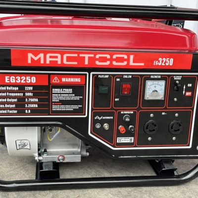  Máy phát điện chạy xăng Mactool EG3250 3.25KVA - máy phát điện gia đình lắp ráp theo tiêu chuẩn quốc tế được áp dụng phổ biến trong ngành xây dựng đời sống
