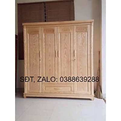 tủ gỗ sồi 4cánh kt dài 2m cao 2m 05 sâu 67