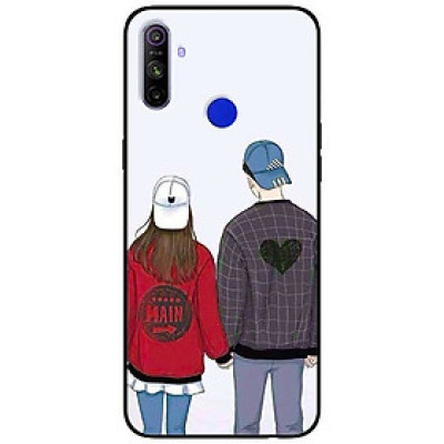 Ốp lưng dành cho Realme C3 mẫu Cặp Đôi Mũ Trắng Xanh