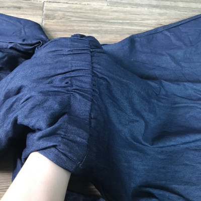 Áo chống nắng nữ toàn thân vải bò jean 2 lớp dáng xòe không xẻ sau che kín chân thoáng mát mẫu mới 2023