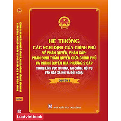  Hệ Thống Các Nghị Định Của Chính Phủ Về Phân Quyền, Phân Cấp, Phân Định Thẩm Quyền Giữa Chính Phủ Và Chính Quyền Địa Phương 2 Cấp Trong Lĩnh Vực Tư Pháp, Tài Chính, Nội Vụ, Văn Hoá - Xã Hội Và Đối Ngoại