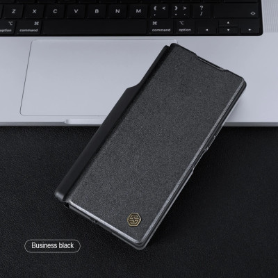 Case bao da chống sốc cho Samsung Galaxy Z Fold 6 trang bị nắp bảo vệ Camera và ngăn đựng S-Pen và khe nhét thẻ card hiệu Nillkin Qin Pro (chất liệu da cao cấp, thiết kế thời trang cá tính) - Hàng nhập khẩu