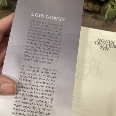 NGƯỜI TRUYỀN TIN (PHẦN THỨ BA CỦA NGƯỜI TRUYỀN KÝ ỨC) – Lois Lowry - Linh M. Nguyễn dịch - Nhã Nam -NXB Hội Nhà Văn
