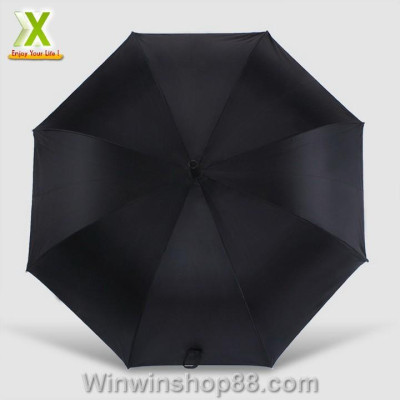 Ô dù đen trơn cán dài viền vàng 1m - Winz.vn