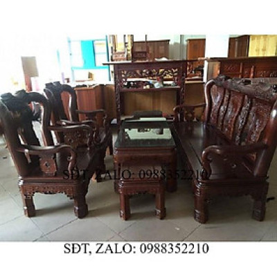 Bộ bàn ghế phòng khách minh quốc triện gỗ gụ