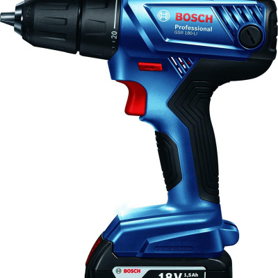 MÁY KHOAN VẶN VÍT DÙNG PIN 18V BOSCH GSR 180-LI (KÈM PHỤ KIỆN) - HÀNG CHÍNH HÃNG
