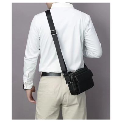 Túi đeo chéo nam ngang nhỏ gọn cao cấp BHM2030 chuẩn da bò thật