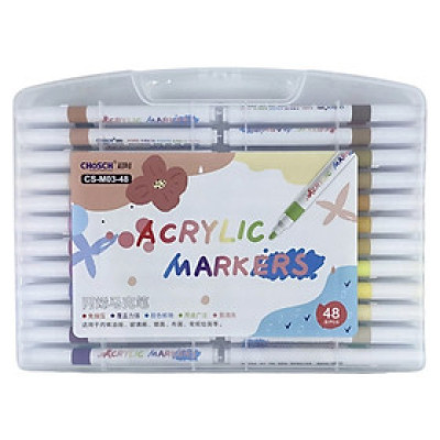 Hộp Bút Màu Vẽ Acrylic Marker Cao Cấp M03-48 Màu (1 Đầu)