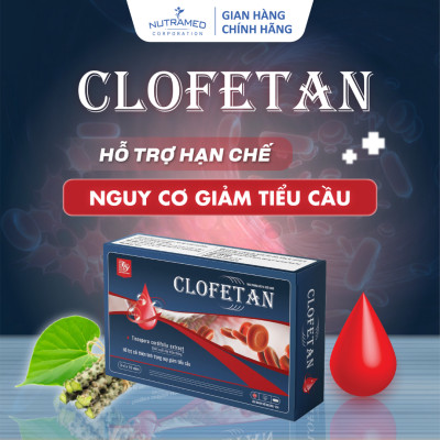 Viên uống Clofetan hỗ trợ tái tạo tiểu cầu, giảm nguy cơ xuất huyết, thiếu tiểu cầu (30 viên) - Nutramed