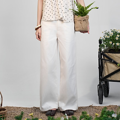 Quần ống rộng nữ quần suông dài lưng cao vải mềm thoáng mát Yuta Miều Est.2013