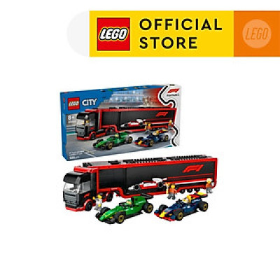 LEGO CITY 60445 Đồ Chơi Lắp Ráp Xe Vận Chuyển Xe Đua F1 (1086 chi tiết)