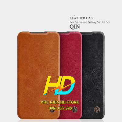 Bao Da Hiệu Nillkin Da Thật Cho Samsung Galaxy S21 FE Cao Cấp Có Ngăn Đựng Thẻ - Hàng Chính Hãng
