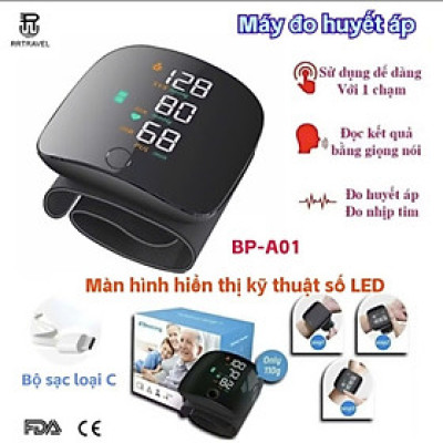 Máy Đo HuyếttÁp CổTay Thông Minh, Màn Hình LED, GiọngNói Tiếng Việt, Bản Sạc Pin Tiện Lợi đèn pha led ốp trần