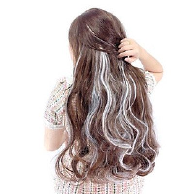 Tóc giả nữa đầu Kẹp phím móc line cao cấp- hình thật