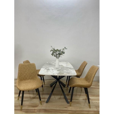 Bộ bàn chân chéo 4 ghế  loft trám nhập khẩu