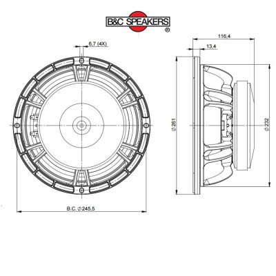 LOA RỜI 2 TẤC RƯỠI B&C SPEAKER 10FW64 - HÀNG CHÍNH HÃNG