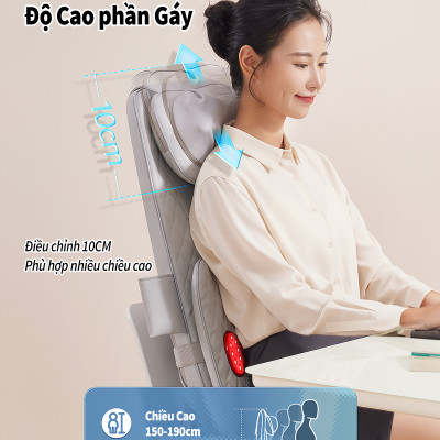 Đệm Massage Toàn Thân 918-7 Chế Độ Massage 3D, Tích Hợp Nhiệt Hồng Ngoại, 3 Cường Độ Xoa Bóp, 3 Mức Rung và Chườm Nóng, hàng chính hãng