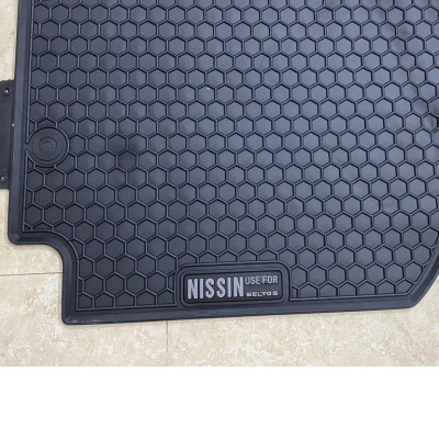 Thảm sàn, lót sàn xe HYUNDAI I10 chất liệu cao su đúc, không mùi, không thấm nước – Mẫu Nissin chữ trắng