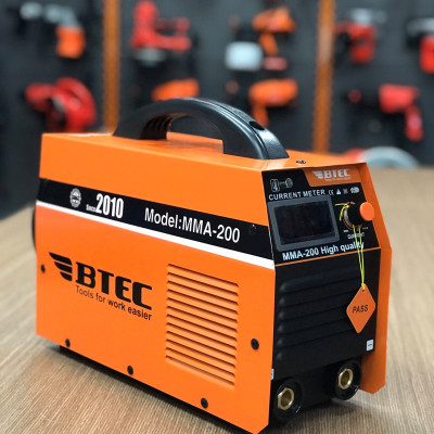 MÁY HÀN QUE ĐIỆN TỬ BTEC MMA-200 (1.6-4 LÝ)- HÀNG CHÍNH HÃNG ( CÔNG TRÌNH, DÂN CHUYÊN)