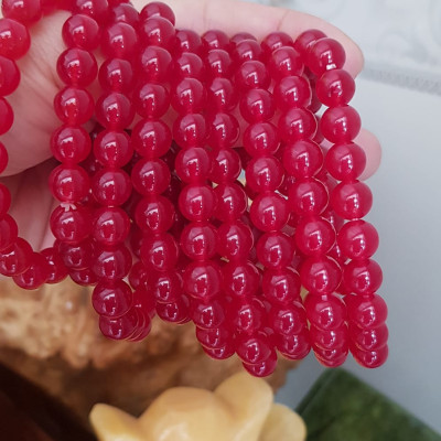 Vòng tay nữ đá mã não đỏ hạt 8mm tươi đậm bóng đẹp Nữ mệnh hỏa mệnh thổ đeo đẹp xinh xinh tay Vòng màu này Nữ lớn nhỏ bé đeo được hết đeo vòng đỏ cho may mắn cả năm xinh đẹp tay ạ