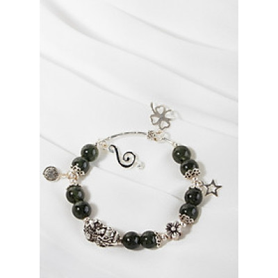 Vòng thạch anh tóc xanh phối tỳ hưu bạc Ngọc Quý Gemstones